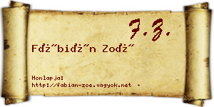 Fábián Zoé névjegykártya