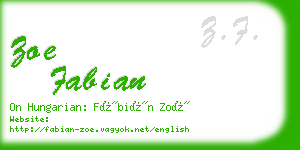 zoe fabian business card